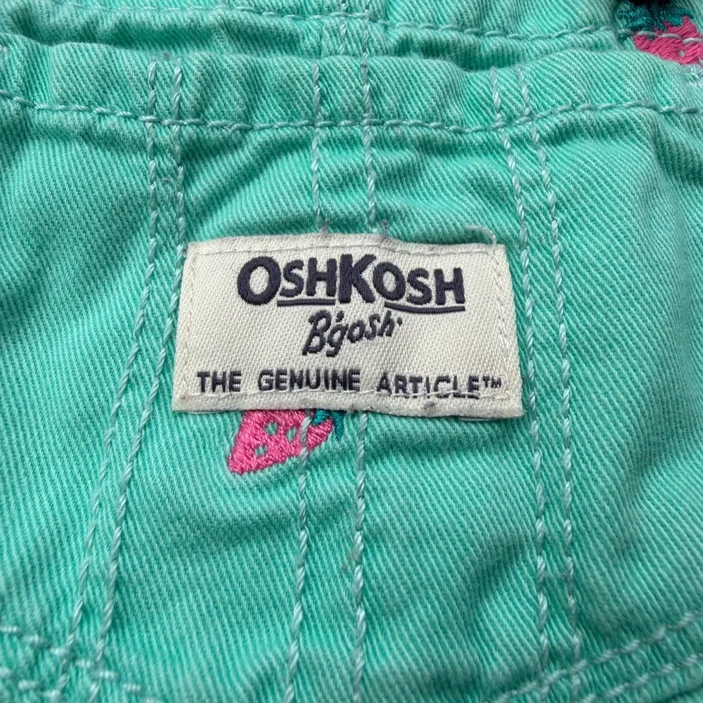 OshKosh Bgosh 9M Mint Green Strawberry Shortalls Overalls OSH11771-SML